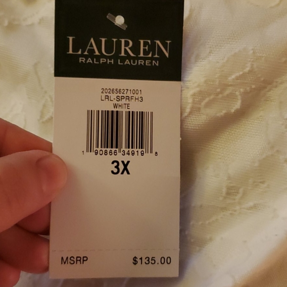 NWT LRL White Concetta Cold Should Blouse Plus 3X - Picture 9 of 9